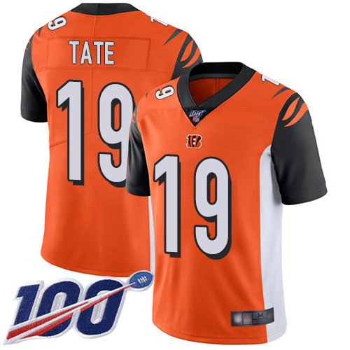 Cincinnati Bengals Limited Orange Men Auden Tate Alternate Jersey NFL Footballl #19 100th Season Vapor Untouchable->youth nfl jersey->Youth Jersey